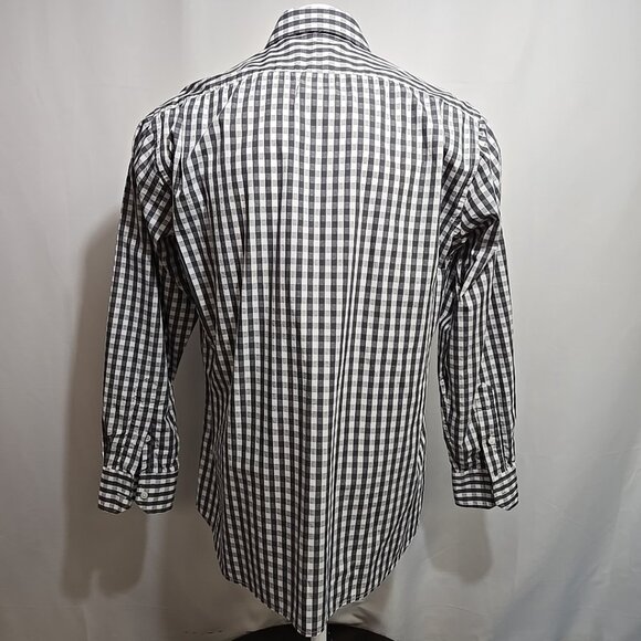 Vintage Gitman Bros Shirt Mens Large Gray Gingham Check Button Up 100% Cotton - Picture 3 of 8
